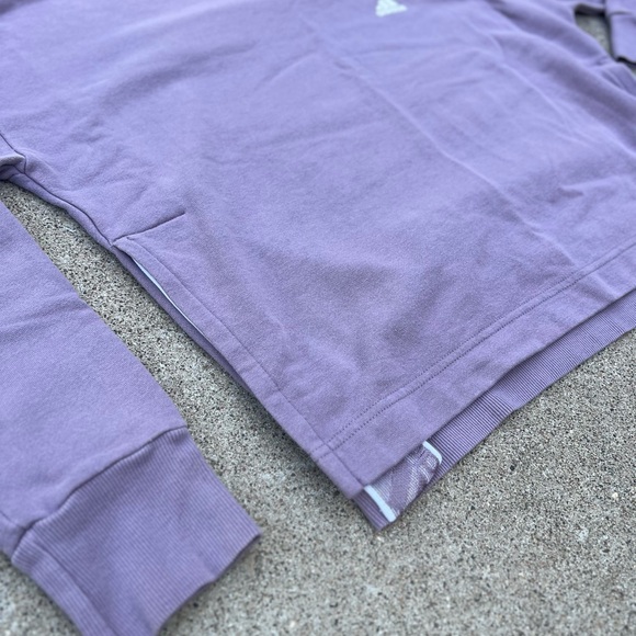 Adidas Sweater Women Size Small Purple Pullover Crewneck Sweatshirt Side Slit - Picture 2 of 8